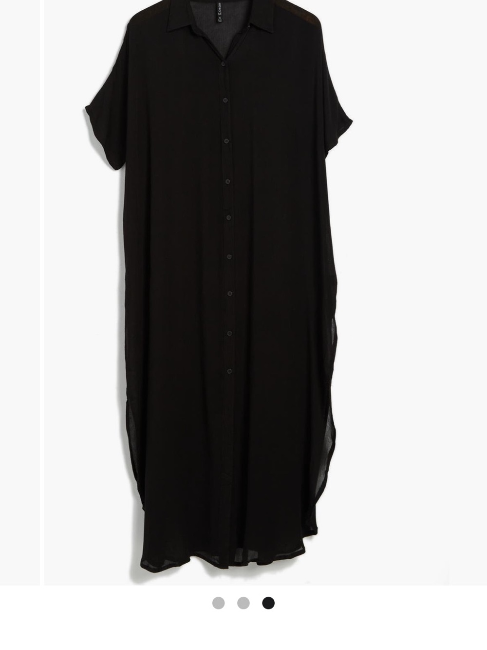BOHO ME Black Button-Front Maxi Shirt Coverup Size S NWT